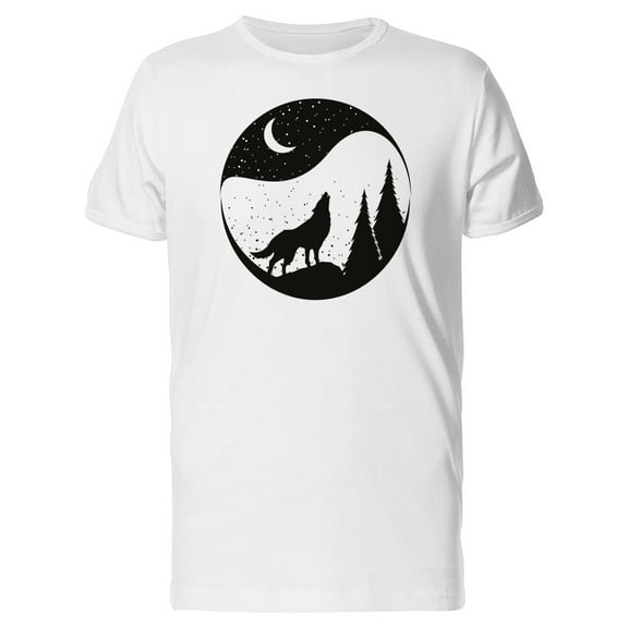 Wolf Howling At The Moon T-Shirt Men -Image by Shutterstock, Male 3X-Large