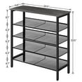 thumbnail image 3 of HOOBRO 5-Tier Shoe Rack Storage with Adjustable Shelf for 16 Pairs Shoes Entryway Hallway Charcoal Gray BC01XJ01, 3 of 6