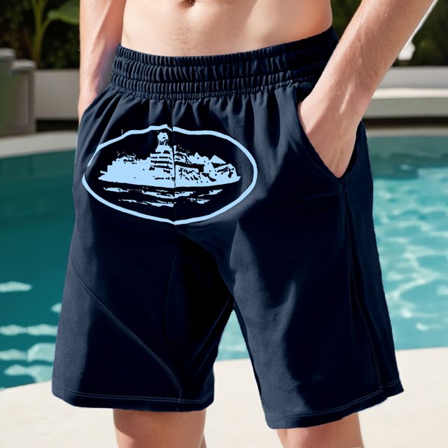 WILLBEST Pantalones Cortos Deportivos de Estilo Europeo y Hop Street para Hombre, Pantalones Casuales de Tendencia para Hombre, Pantalones Anchos Acolchados para Skateboarding de Calle Alta