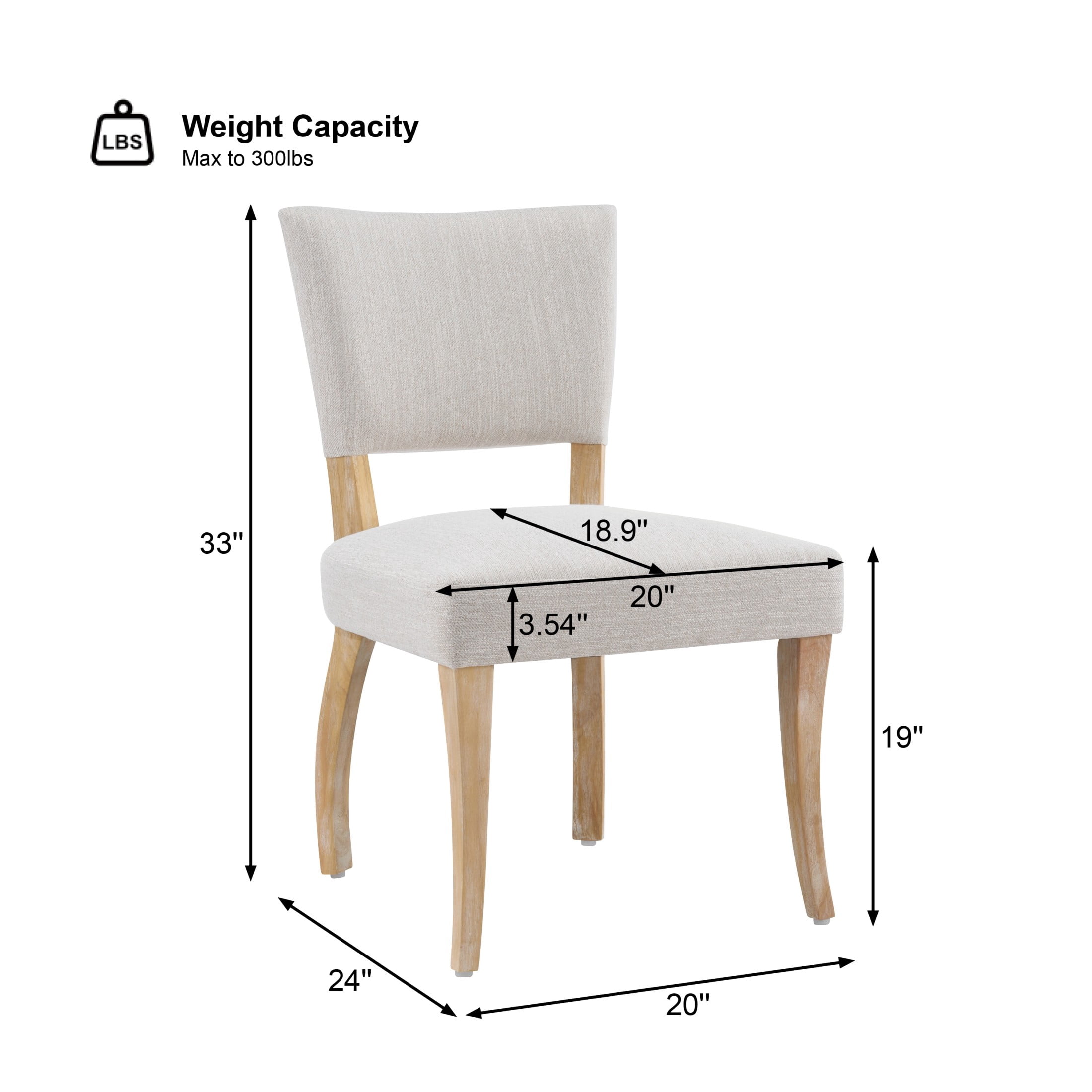 Christopher Knight Home Mid-Century Upholstered Wood Armless Dining Chairs, Beige+Natural, Set of 6