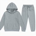 thumbnail image 4 of HCNTES Baby Boy Winter Clothes Toddler Boys Clothes Fall Winter Outfit Sets, Baby Boy 2T -13T 2Pcs Set Solid Warm Thick Long Sleeve Hooded Hoodie Sweatshirt Sweater Pants Set Outfits, 4 of 4