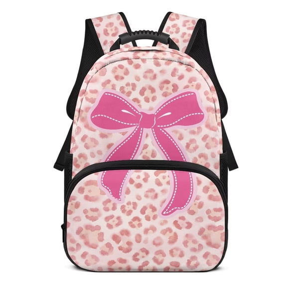 Bulopur Girls Kids Backpack, Cute Girly School Book Bag Lightweight Waterproof Large Bow Print Elementary Backpack for Kids Ages 6-12