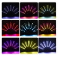 thumbnail image 5 of Ventilador plegable de mano chino con luces LED de colores brillantes y control remoto para espectáculos y presentaciones en escenarios (negro)., 5 of 5