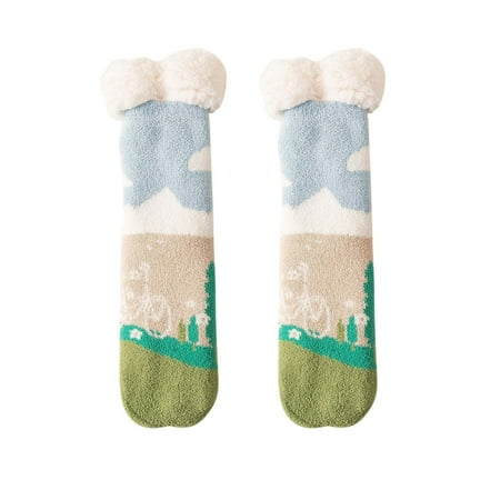 

Zlekejiko Women Cute Style Lamb Velvet Socks Autumn And Winter Home Plus Velvet Thick Floor Socks