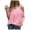 Pink, variant on Moocorvic Women's Summer Off Shoulder Lace Tops, Trendy 3/4 Sleeve Butterfly Shirts Casual Crew Neck Smocked Floral Blouse Tees