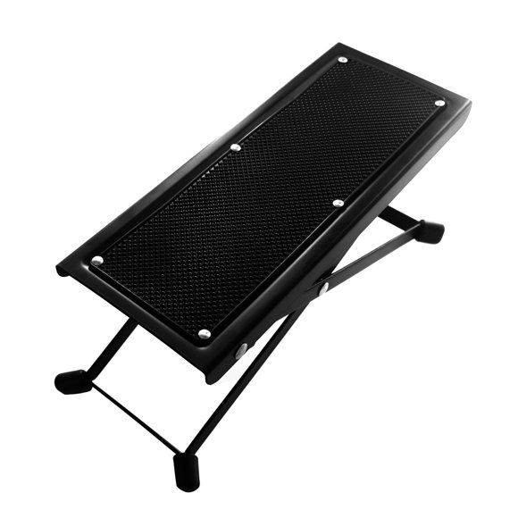 Yeacher Guitar Foot Stool 4 Position Height Adjustable Foldable Guitar Pedal Guitar Rest Step Footstool Black for Classical Guitar Player