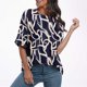 thumbnail image 1 of Fiudx Tops para Mujer Blusa Holgada con Estampado de Manga Corta Informal a La Moda para Mujer, 1 of 5