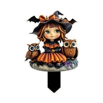 BNNG Halloween Yard Stake, 20x13 Inch Glow in Dark Acrylic Yard Stake - Halloween Garden Bed Plant Decor Marker for Lawn Pathway Decorations