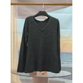 thumbnail image 7 of FlorCurve Plus Size Sweaters for Women V Neck Long Sleeve Pullover Sweaters Casual Solid Tunic Tops, Charcoal Gray 5XL, 7 of 7