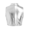 thumbnail image 4 of TiaoBug Shiny Sequin Crop Tops for Girls Hip-hop Dance Vest 70s Disco Party Stage Performance Outfit Silver 8, 4 of 7