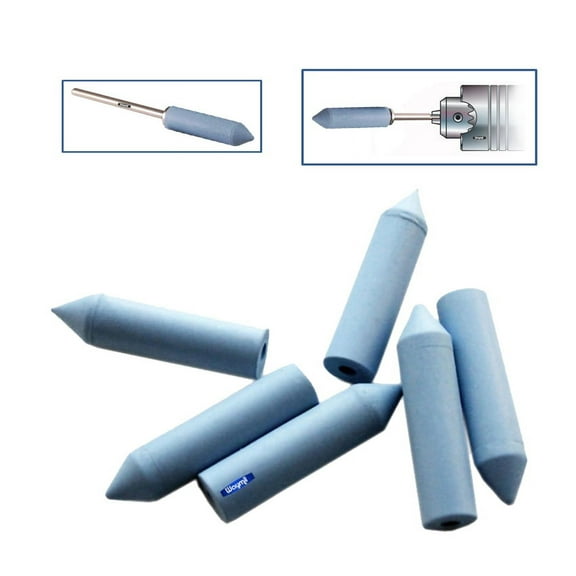 Silicone Bullet Points Blue Fine Grit Pkg 6 Jewelry Polishing Metals, Dental