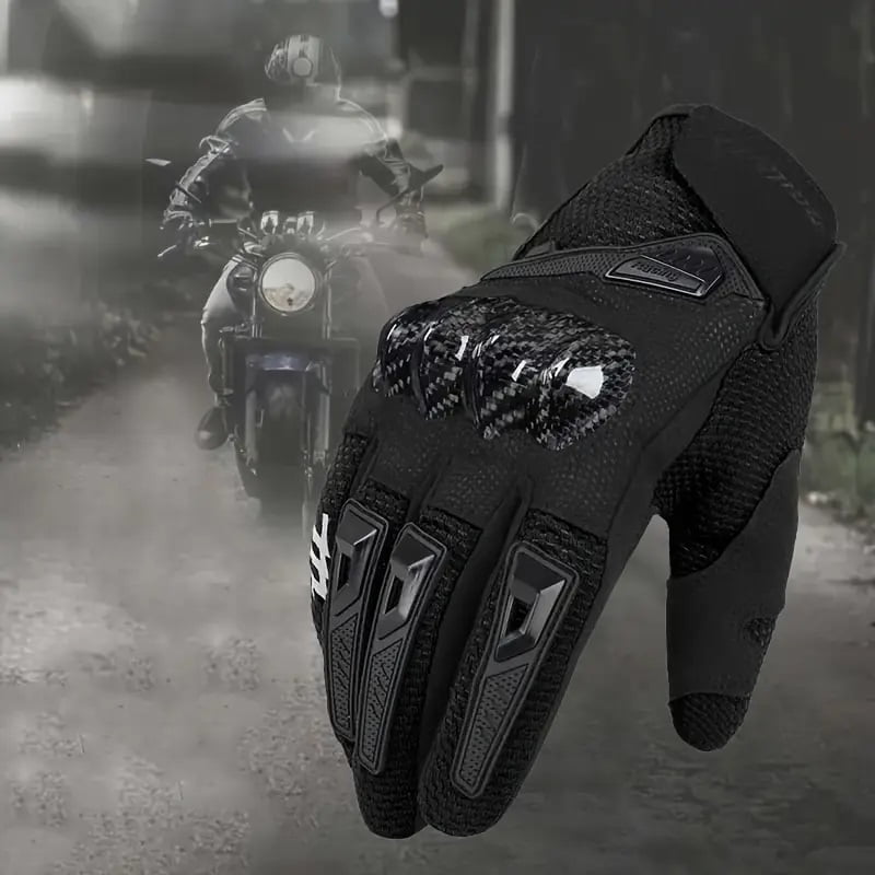 Men'S Outdoor Sports Motorcycle Gloves - Touchscreen Full-Finger Riding Gloves