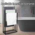 thumbnail image 5 of 3-Tier Standing Towel Rack Bathroom Metal Towel Storage Organizer Stand - Black, 5 of 5