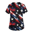 thumbnail image 5 of Iaqnaocc Patriotic Scrubs for Women 4th of July American Flag Stars Nurse Uniforms Fashion V-Neck Side Slits Scrub Tops July 4th Celebration Short Sleeve Nursing Scrubs with Pockets Black 2XL, 5 of 5