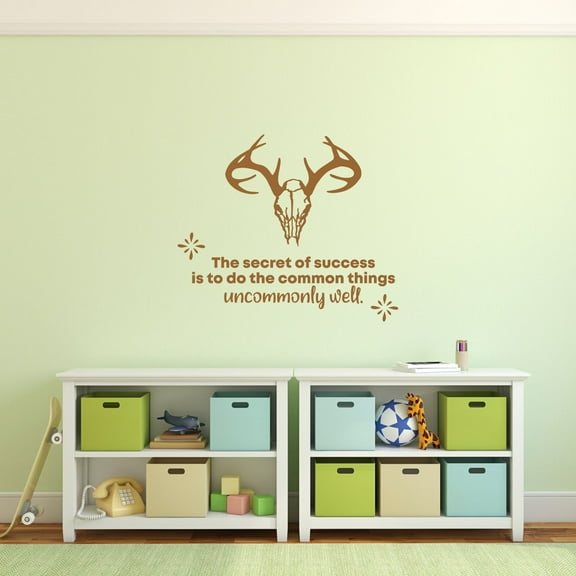 Secret of Success Deer Life Quote Cartoon Quotes Decors Wall Sticker Art Design Decal for Girls Boys Kids Room Bedroom Nursery Kindergarten Home Decor Stickers Wall Art Vinyl Decoration (12x20 inch)