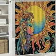 thumbnail image 6 of Autua Sun Moon Psychedelic Bathroom Shower Curtain Set with Hooks 36"x72, 6 of 7