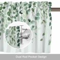 thumbnail image 6 of Spring Leaf Valance Curtain for Windows Watercolor Country Green Eucalyptus Leaves Plants Green Rod Pocket Curtain Valances Short Window Treatments for Kitchen Bathroom Laundry Basement 60 x 14 Inch, 6 of 9