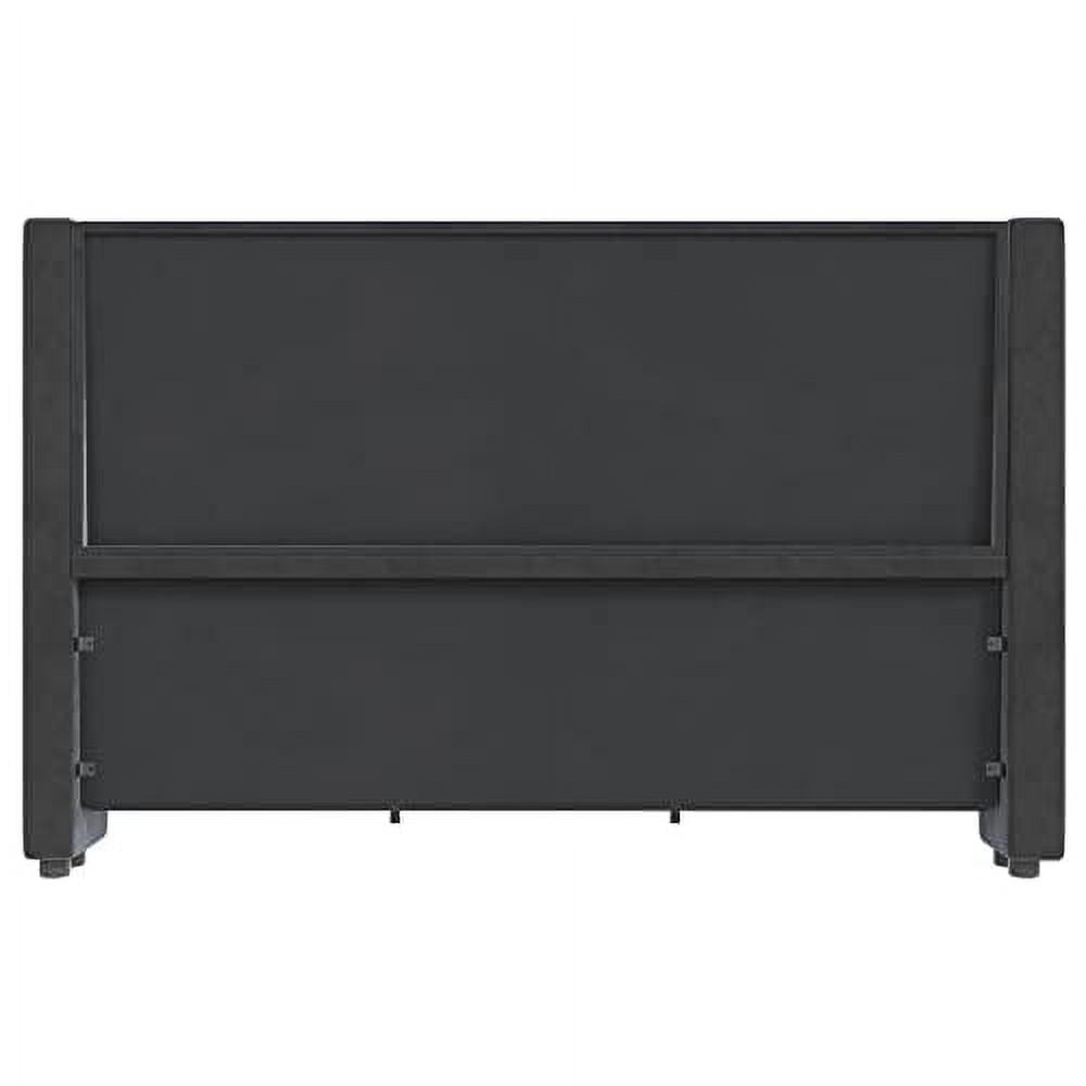 VanAcc Queen Upholstered Platform Bed Frame with Button Tufted Wingback Headboard, Velvet,Grey