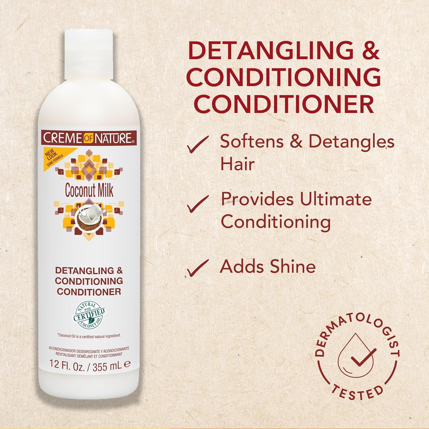 Creme of Nature Coconut Milk Detangling Conditioner 12 oz (Pack of 6)