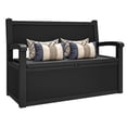 thumbnail image 6 of Uforic 70 Gallon Outdoor Storage Deck Bench with Armrests, Waterproof Lockable Storage Box for Patio, Garden, Pool & Porch, Black, 6 of 8