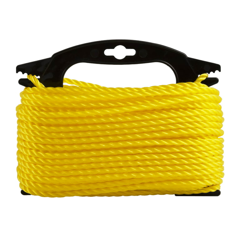 Hyper Tough Pt4100 Polypropylene Twisted Rope Item - Yellow - 1/4 in x 100 ft Each