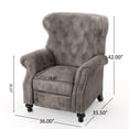 thumbnail image 6 of Accented Push Back Recliner Chair with Rolled Arms (Brown Gray), for Cocooning Comfort, 6 of 9