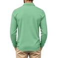 thumbnail image 5 of WULMLEO Mens Long Sleeve Polo Shirts Solid Color Button Slim Fit Collared Tshirts Business Casual Tops Tennis Golf Tees Green XL, 5 of 7