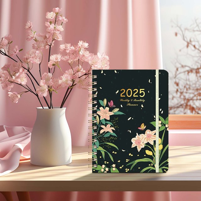 Ovzne Plan Hebdomadaire 2025 Calendrier Cahier à Spirale A5 en Liquidation