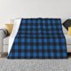 thumbnail image 1 of Balery Blue Black Plaid Manta de Franela con Dibujo, Lujo Ultra Suave y Cálido, Antipelusa y Resistente a las Arrugas para Cama, Sofá, Camping -60"x50", 1 of 6