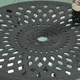 thumbnail image 3 of Hzzkey 30.71" Round Black Aluminum Outdoor Bistro Table with Umbrella Hole, Patio Balcony Garden Use, 3 of 9