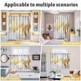 thumbnail image 6 of Gold Grey Kitchen Curtains 96 Inch Length, Abstract Contemporary Square Graffiti Smear Art Grommet Top Bedroom Living Room Curtains, Light Filtering Cafe Curtain Drapes 2 Panels Set 104''x96'', 6 of 9