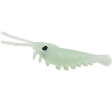 Yatlte Soft Plastic Fishing Lures Luminous Silicone Soft Shrimp Lure Baits Soft Lure Worms Glow Simulation Prawn Shrimps Fishing Tackle Lures baits