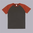 thumbnail image 3 of Men's Solid Color Heavy Shoulder T Shirt Pure Matching Color Loose Short Sleeve Raglan Contrast T Shirt Packs of The Shirts Men M, 3 of 3