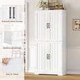 thumbnail image 6 of Homfa 71'' Freestanding Pantry Cabinet with 4 Doors, Modern White Storage Cabinet for Dining Room Living Room, 6 of 7