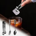 thumbnail image 4 of Hiroekza Vintage Rose Stainless Steel Ice Clip, Spoon & Fork Set - Elegant Coffee Spoon, Sugar Tongs & Dessert Utensils Black, 4 of 5