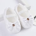 thumbnail image 2 of Siilsaa Baby Girls Soft Sole Bowknot Princess Wedding Dress Mary Jane Flats Prewalker Light Baby Sneaker Shoes White 13,13, 2 of 2