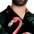 thumbnail image 5 of Flamingo Tropical Rainforest Men's Casual Hawaiian Shirts, Printed Button Down Short Sleeve Summer Beach Tops with Spread Collar - Unisex, 5 of 6