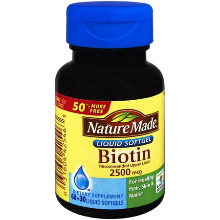 Nature Made Biotin 2500mcg, 90 CT (Pack of 3)