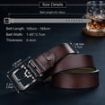 thumbnail image 3 of JingHao Mens Belt Big and Tall 30"-65",Genuine Leather Belts for Men,Casual Work Dress Jeans Belt,Black Brown Width 1.45(44"-46"/Belt Length 135cm, Coffee), 3 of 7