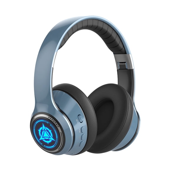 Wireless Gaming Headset, Over Ear Headphones with Bluetooth 5.2, Foldable Headband, 40mm Drivers, Microphone for Gaming and Calls, Blue