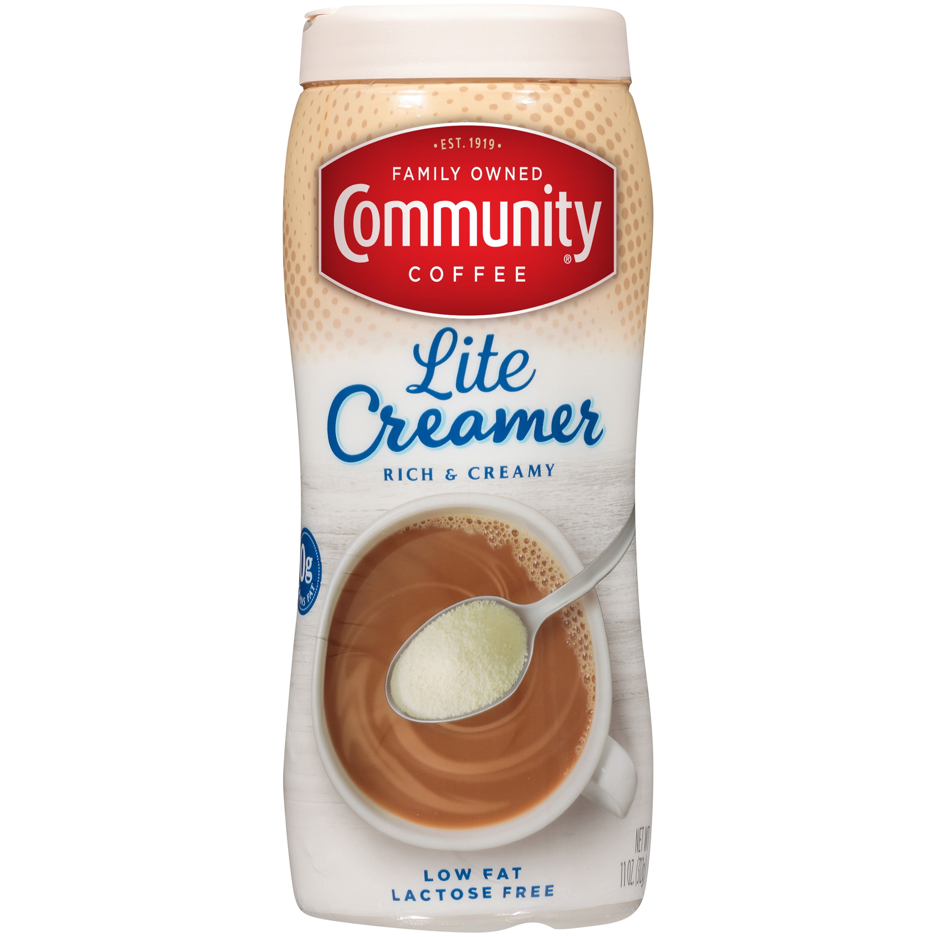 Community Coffee Lite Creamer Canister, NonDiary, 11 Oz