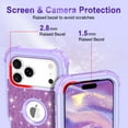 thumbnail image 2 of Casetego Compatible with iPhone 17 Pro Max Case,Glitter Sparkly Bling Shockproof Heavy Duty Hybrid Sturdy High Impact Protective Cover for Women Girls,Light Purple, 2 of 7