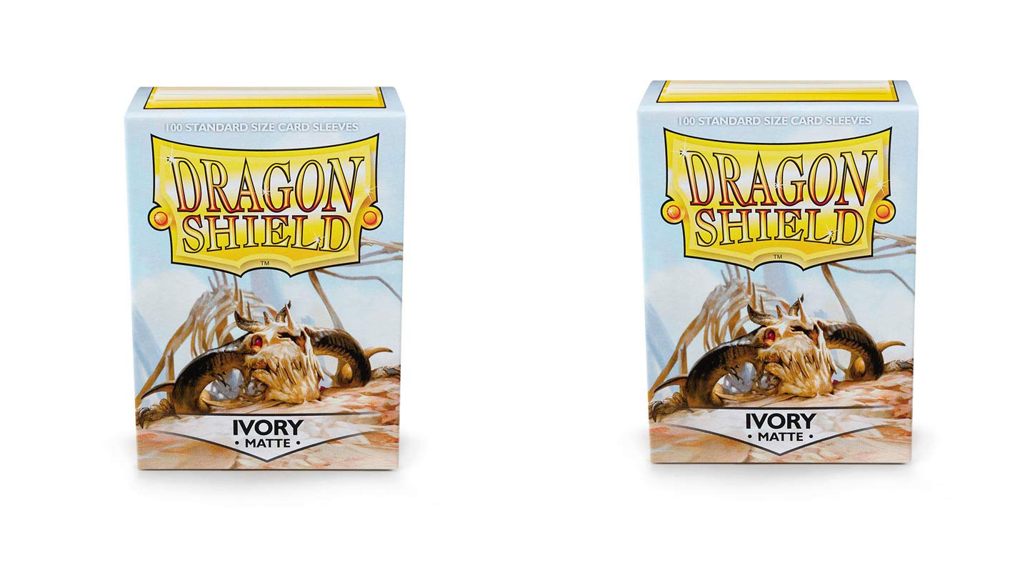2 Packs Dragon Shield Matte Ivory Standard Size 100 ct Card Sleeves Value Bundle!