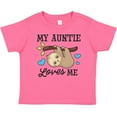 thumbnail image 3 of Inktastic My Auntie Loves Me with Sloth and Hearts Boys or Girls Baby T-Shirt, 3 of 5
