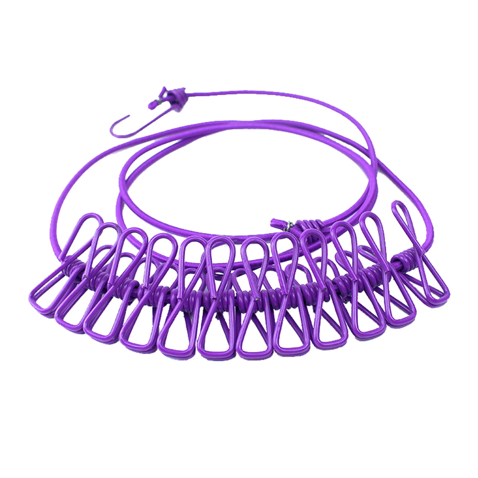 QWANG Portable Clothesline With 12 Clothespins, Windproof Travel