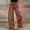 Brown, variant on Olyvenn Women's Spliced Ruched Hem Denim Pants, High Waist Fashion Trendy Wide Leg Jeans, Casual Streetwear Trousers Black XL
