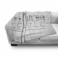 thumbnail image 3 of Seattle Skyline Soft Flannel Fleece Throw Blanket, Drawing of Buildings and the Needle Space Lettering, Cozy Plush for Indoor and Outdoor Use, 60" x 80", Charcoal Grey White, by Ambesonne, 3 of 6