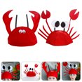 thumbnail image 4 of 1 Set 2pcs Lobster Crab Designed Party Decorative Hats Headwears for Decor (Red), 4 of 10