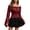 Red, variant on erfcxs European Lace Off Shoulder Long Sleeve Blouse Ruffle Elegant Top