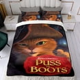 thumbnail image 4 of El Gato con Botas Conjunto de sábanas temático, trío de piezas, cómodo y amigable con la piel, diseño único, regalo de decoración para el hogar para familiares, amigos y fans,135cm *200cm, 4 of 6